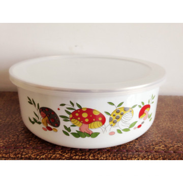 popular white Enamel coating metal bowl for kids
